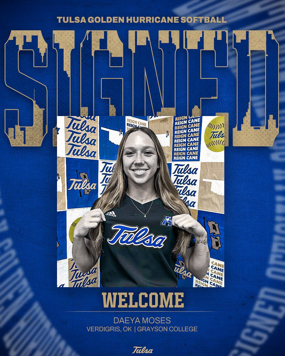 TulsaSoftball's tweet image. Join us in welcoming our newest Golden Hurricane! 🌀
#ReignCane