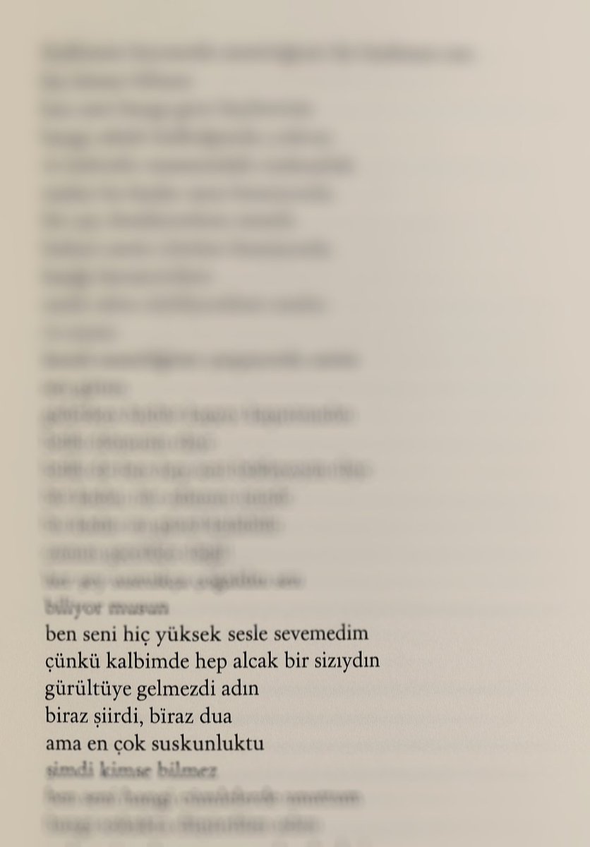 Ben seni hiç yüksek sesle sevemedim. 

Semih Yunca