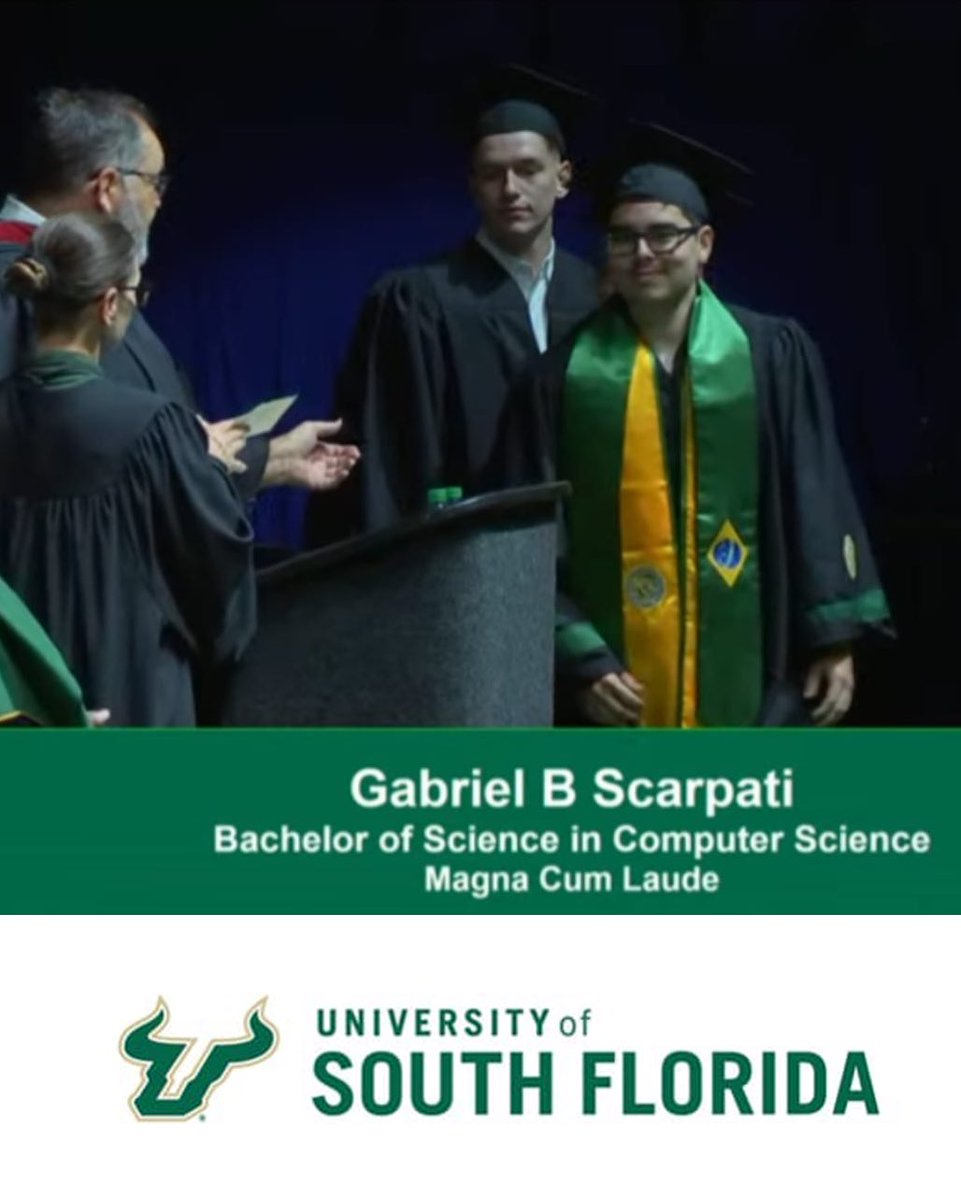 Gabriel Scarpati, ex-aluno do Ifes Colatina (Edificações/2020), foi aprovado em 11 universidades no exterior. Formou-se em Ciências da Computação na University of South Florida (EUA) em maio/2025. Parabéns! 👏🎓 #OrgulhoIfes #EducaçãoTransforma