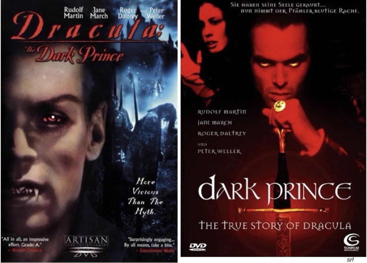 SaveRedlandLibr's tweet photo. 10:20pm  TODAY on @TalkingPicsTV 

The 2000 #Horror TVFilm🎥 “Dark Prince: The True Story of Dracula” directed by #JoeChappelle &amp; written by #ThomasBaum

🌟#RudolfMartin #JaneMarch #ChristopherBrand #PeterWeller #MichaelSutton #RogerDaltrey #GeorgeVGrigore https://t.co/wsBOjeyNx8