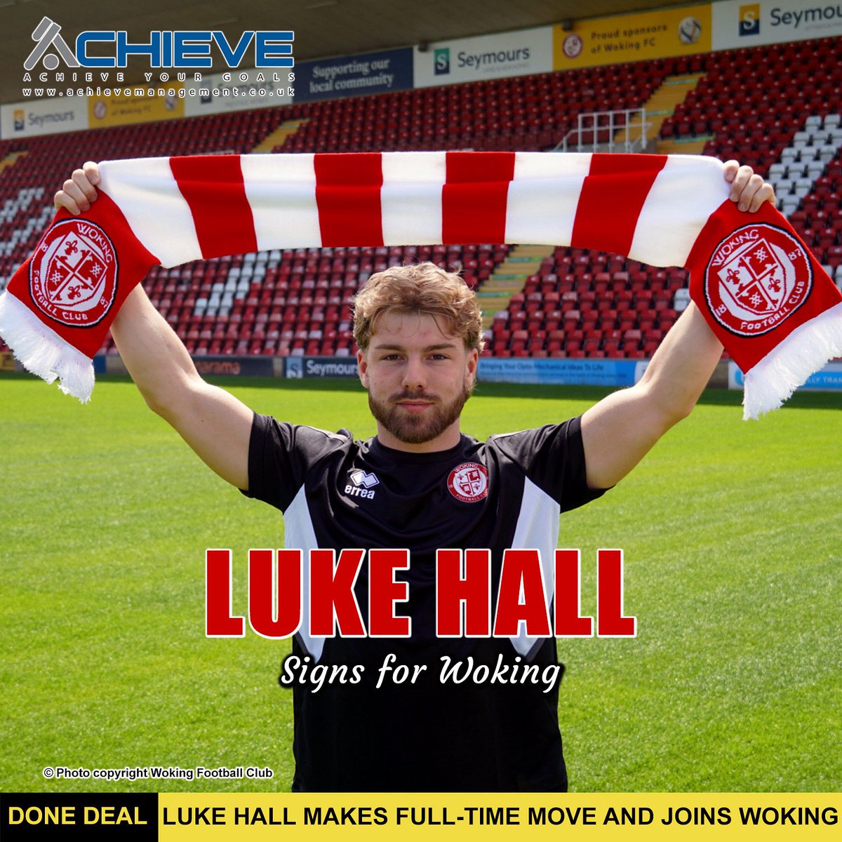 ✅✍️ DONE DEAL: Winger <a href="/Lukehall_/">Luke Hall</a> has become the latest ACHIEVE client to make the transition from part-time to full-time football, signing for <a href="/wokingfc/">Woking Football Club</a> from <a href="/worksoptownfc/">Worksop Town FC</a>.

Get the full story at 👉 achievemanagement.co.uk/featured/done-…

#ACHIEVE #Football #DoneDeal #NationalLeague #Woking