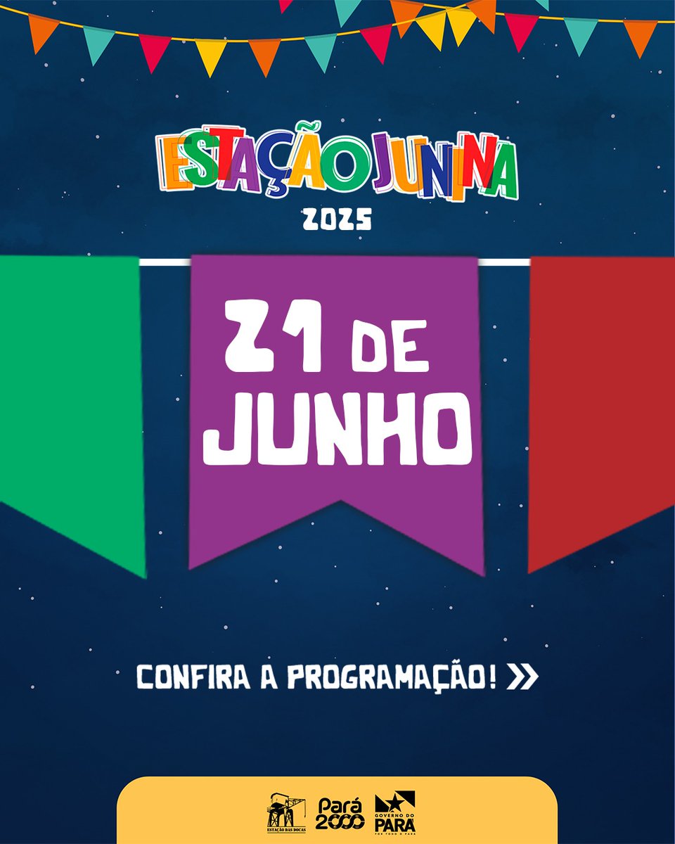 Sábado, tem mais!!
Veja a programação da #estacaojunina