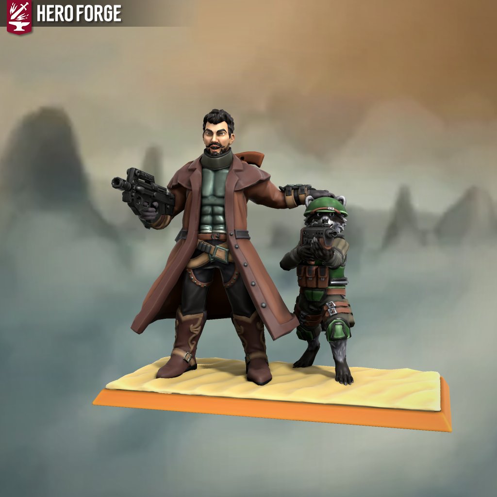 Pixeltweets1's tweet photo. @zach_hazard 
Granted I don't have access to the kitbash functions, but Heroforge released the raccoon body parts to public access today so I whipped up a lil something; https://t.co/VUAMJwb2wY