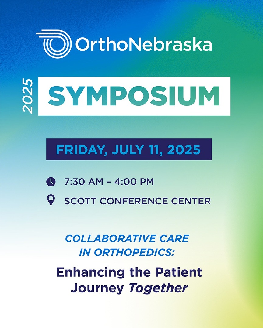 Countdown to July 11 ⏳ The OrthoNebraska Symposium is almost here!
📍 Omaha or online
🎓 CEUs for ATs, PTs and Nurses
🎟 $120

Dive into ortho &amp; sports med with real cases, rehab tips &amp; more. Save your spot: symposium.orthonebraska.com

#SportsMedicine #AT #PT #NursingCE