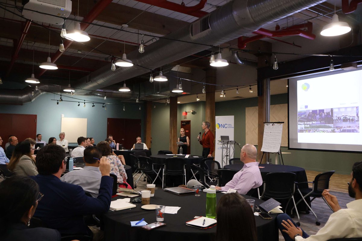 NCBCE's tweet photo. Thanks to the NC Battery Industry Partnership for a great meeting in Greensboro last week! It was great to hear from industry professionals on the future of the batteries and energy storage in NC. #cleanenergyNC #EVsinNC #EVbatteries #EVcharging https://t.co/KXBdZ09hwp