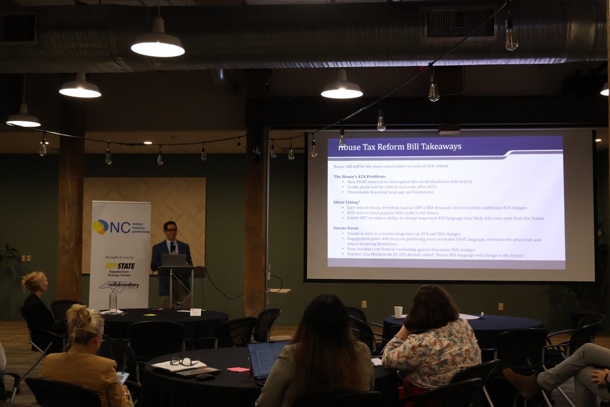 NCBCE's tweet photo. Thanks to the NC Battery Industry Partnership for a great meeting in Greensboro last week! It was great to hear from industry professionals on the future of the batteries and energy storage in NC. #cleanenergyNC #EVsinNC #EVbatteries #EVcharging https://t.co/KXBdZ09hwp