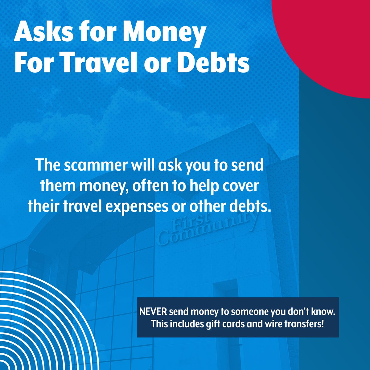 Not all love is legitimate! 💔

If you’ve been contacted on social media by someone you’ve never met asking for money or gift cards to help with an “emergency,” there’s a good chance you’re part of a romance scam! 

Learn more about Fraud Prevention: qr2.mobi/FCFraud