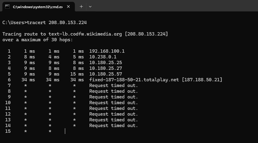 3d7's tweet photo. Hey @TotalplayAyuda su servicio de Internet esta restringiendo el acceso a @Wikipedia hice la prueba hacia una de las IP's de https://t.co/V6BassgiDk y el trafico simplemente se pierde y nunca llega a su destino. Podrian revisarlo y corregirlo por favor? https://t.co/WSIHCCeHPp