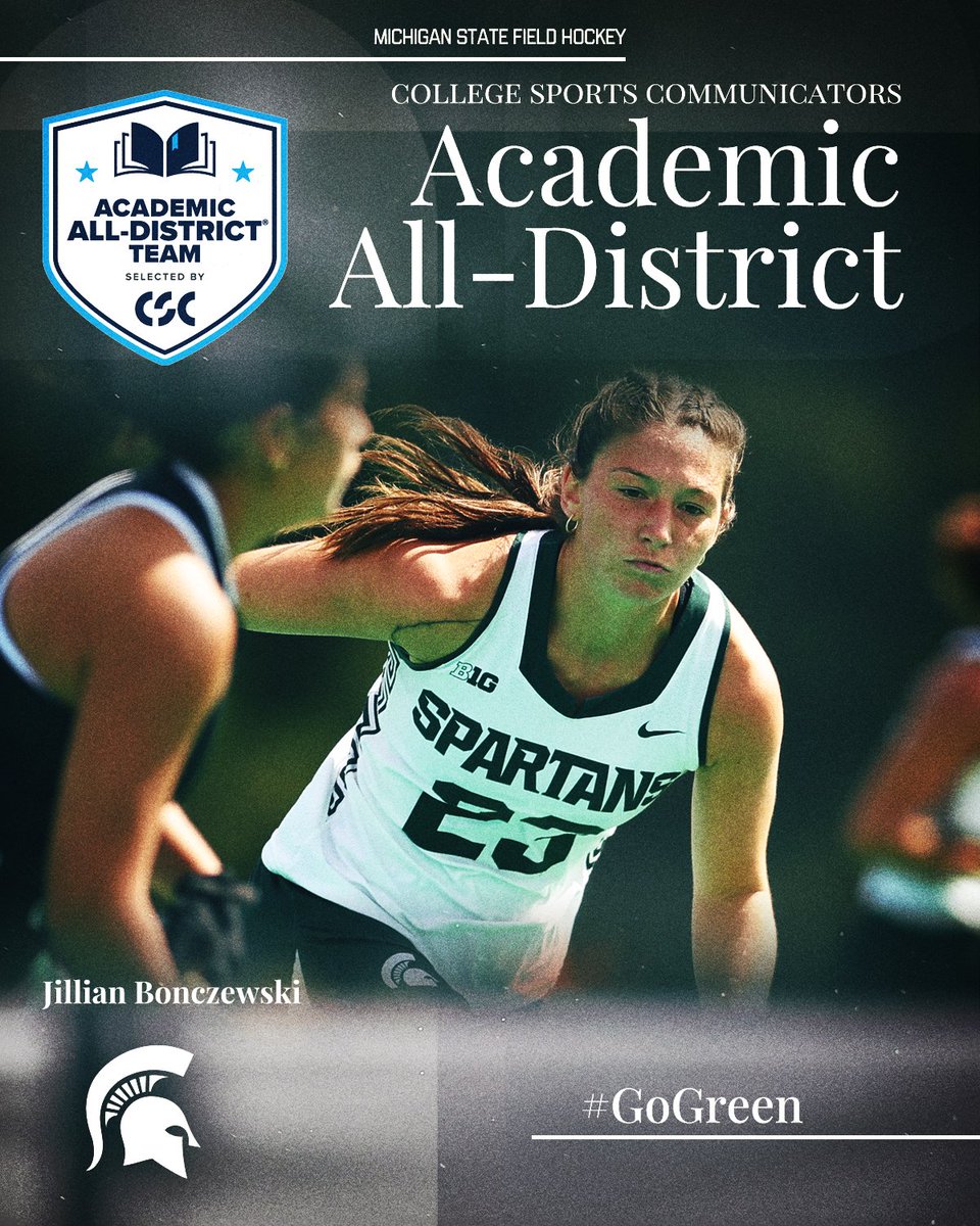 Jillian Bonczewski has earned Academic All-District honors from College Sports Communicators (CSC)!  

#GoGreen