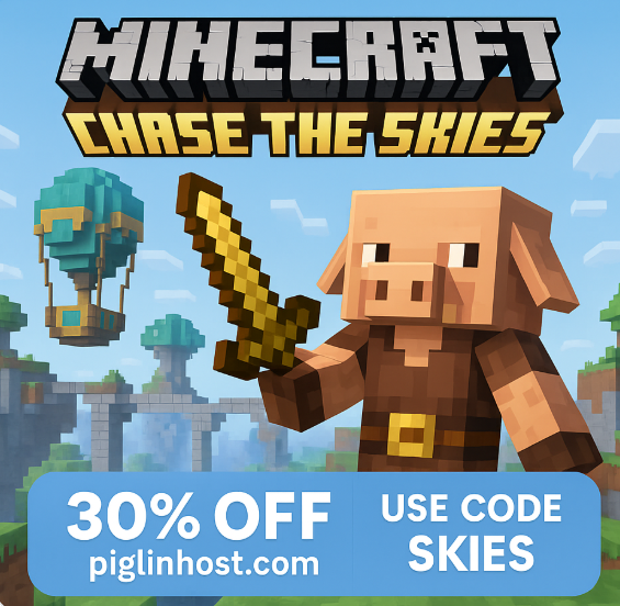 Say hello to the Happy Ghast with your very own 1.21.6 #Minecraft server with PiglinHost!

🎉 Get 30% OFF Minecraft hosting with code 'SKIES' until Friday!

🚀 Start your adventure at piglinhost.com

#ChaseTheSkies