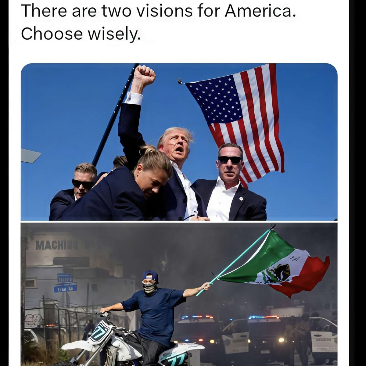 Reminder their Two visions for America. 
Choose wisely be aware of the importance of potential results 🦅🇺🇸🥰🔥.