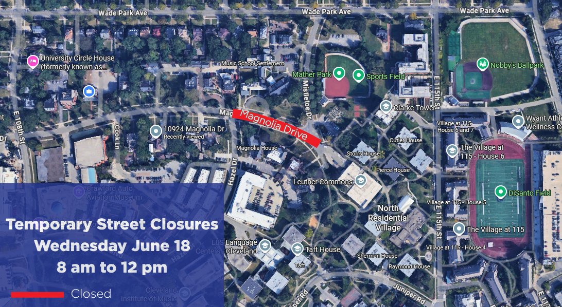 From 8 am to 12 pm on Wednesday, June 18, Magnolia Drive will be closed between Hazel Drive and Mistletoe Drive while the City performs road resurfacing work.