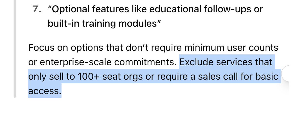 JH Scherck (@jhtscherck) on Twitter photo Asked ChatGPT to come up with a Deep Research prompt for me to find a new software solution, and it threw this in at the end... really seems like AI prefers sending folks to self-serve software vs signing up for a demo cc <a href="/wilreynolds/">Wil Reynolds</a> <a href="/alisa_scharf/">Alisa Scharf Londres</a> Asked ChatGPT to come up with a Deep Research prompt for me to find a new software solution, and it threw this in at the end... really seems like AI prefers sending folks to self-serve software vs signing up for a demo cc <a href="/wilreynolds/">Wil Reynolds</a> <a href="/alisa_scharf/">Alisa Scharf Londres</a>