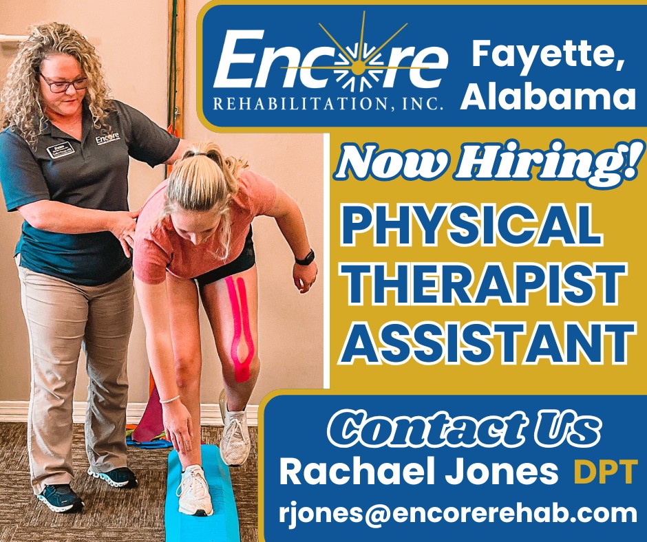Encore Rehab Alabama (@encore_rehab) on Twitter photo We are looking for Full-time Physical Therapist Assistant to join our team at Encore Rehabilitation-Fayette, AL!
~Immediate opening
~Full Benefits
~Great Rehab Team and Clinic!
Send inquiries to Rachael Jones or apply today at this link.encorerehab.applicantstack.com/x/detail/a25se…
#Jobs
#EncoreRehab We are looking for Full-time Physical Therapist Assistant to join our team at Encore Rehabilitation-Fayette, AL!
~Immediate opening
~Full Benefits
~Great Rehab Team and Clinic!
Send inquiries to Rachael Jones or apply today at this link.encorerehab.applicantstack.com/x/detail/a25se…
#Jobs
#EncoreRehab