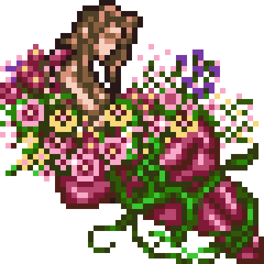 AiryFarmer's tweet photo. @eyesonbee Even more apparent with Lemure/Chamcubia which uses the same sprite as Vilia with different colors https://t.co/IG32iVmwPb
