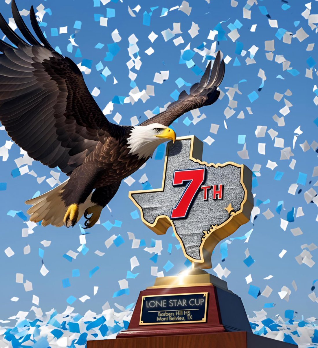 🥁 … and the points are in and your Barbers Hill Eagles finished 7th out of 253 teams in the UIL Lone Star Cup! That’s finishing in the top 3%! This accomplishment is a symbol of a well-rounded, high-achieving school culture. #EaglePride indeed! 🦅🔥 #wingsup🤙