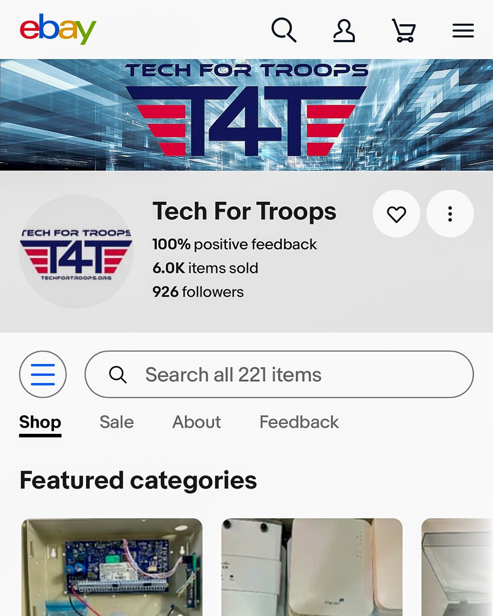 Ever wonder what happens to tech donations that are too good to recycle? We list them in our eBay store! Over 200 items up for grabs &amp; every purchase helps fund our Veteran programs.🛒 Shop &amp; support: ebay.com/str/techfortro…
#TechForTroops #SupportVeterans #eBayFinds #Nonprofit