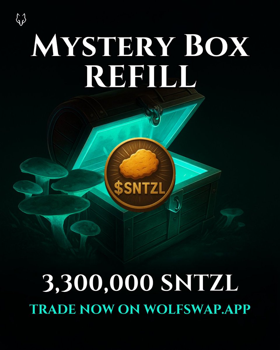 Mystery Boxes just got filled with 3,300,000 $SNTZL 👀

EVERY SWAP over $10 can earn you a Mystery Box, now containing <a href="/SCHNITZELmeme/">SCHNITZEL 🇩🇪</a> 🔥

Trade AND earn $STNZL, now available in WolfSwap Mystery Boxes 🐺