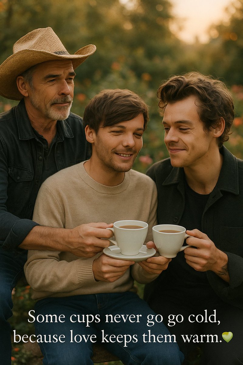 This Harry 💚 with This Louis 💙   
My Rome and My Paris
Only love 💚💙

"Cups Still Steaming"
 (for Louis, Harry &amp; Craig)
In the halls where sunlight barely kissed the floor,
where silence kept secrets and glances galore,
there lived a warm soul with a kettle and grace —
Craig,