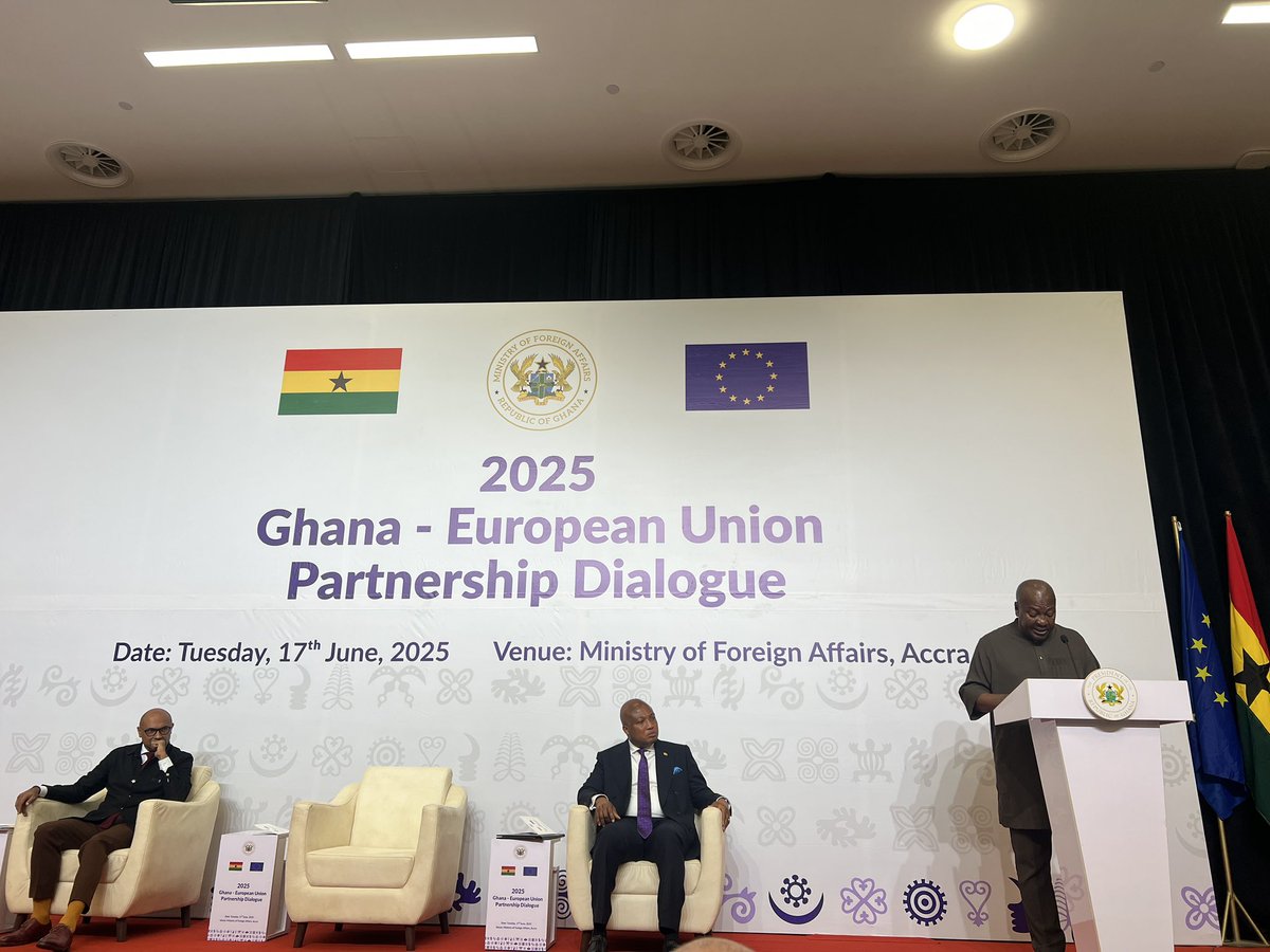 Spain in Ghana/España en Ghana (@embespghana) on Twitter photo Thank you to President <a href="/JDMahama/">John Dramani Mahama</a> and <a href="/GhanaMFA/">Ghana MFA</a> for hosting a very fruitful session of deliberations at the EU-Ghana Dialogue today. As <a href="/EuropeInGhana/">European Union in Ghana</a> <a href="/IrchadR/">Amb. Irchad Ramiandrasoa Razaaly</a> said, the EU and its Member States remain committed to support Ghana's ambition to self-reliance 🇪🇺💪🇬🇭 Thank you to President <a href="/JDMahama/">John Dramani Mahama</a> and <a href="/GhanaMFA/">Ghana MFA</a> for hosting a very fruitful session of deliberations at the EU-Ghana Dialogue today. As <a href="/EuropeInGhana/">European Union in Ghana</a> <a href="/IrchadR/">Amb. Irchad Ramiandrasoa Razaaly</a> said, the EU and its Member States remain committed to support Ghana's ambition to self-reliance 🇪🇺💪🇬🇭
