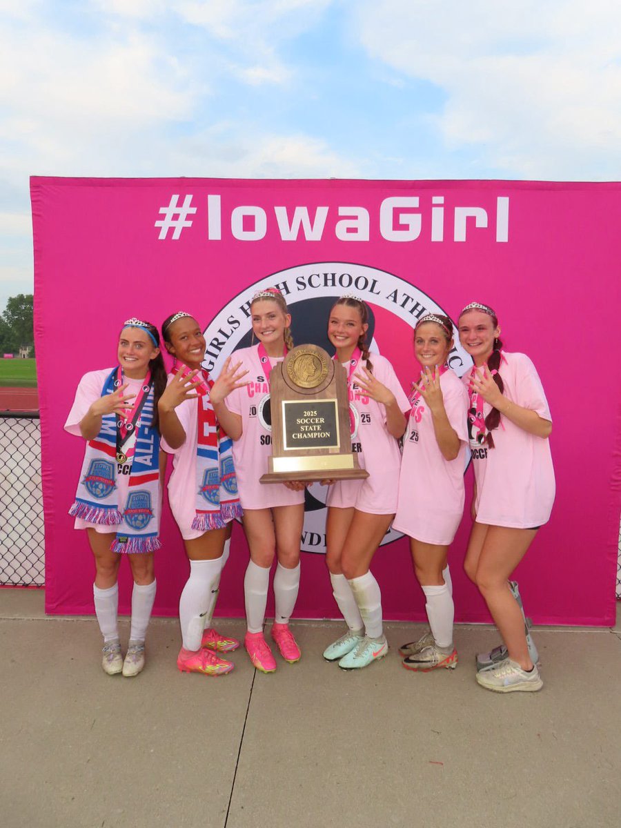 NeelaWilliamson's tweet photo. What a whirlwind couple of weeks! My high school team and I completed our 2A 4-peat winning in double overtime. It was an amazing game to be apart of and DCG soccer has given me countless memories and now 4 state championships trophies. Once again very grateful for @IGHSAU https://t.co/5DtyHs1Dsd