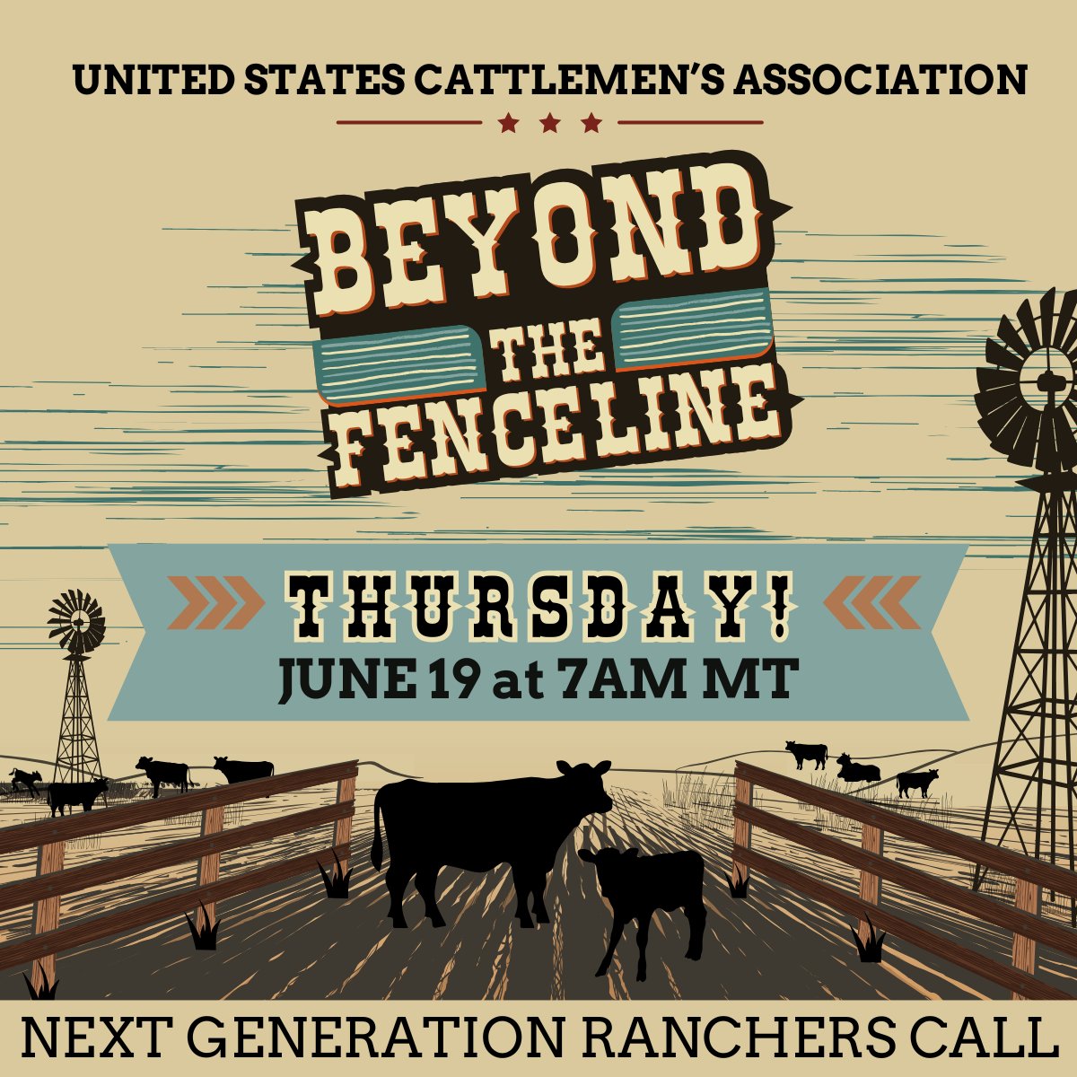 Join us this Thursday for our monthly Beyond the Fenceline: Next Generation Rancher’s call! 

Join here: ow.ly/B1P250Wb7hV