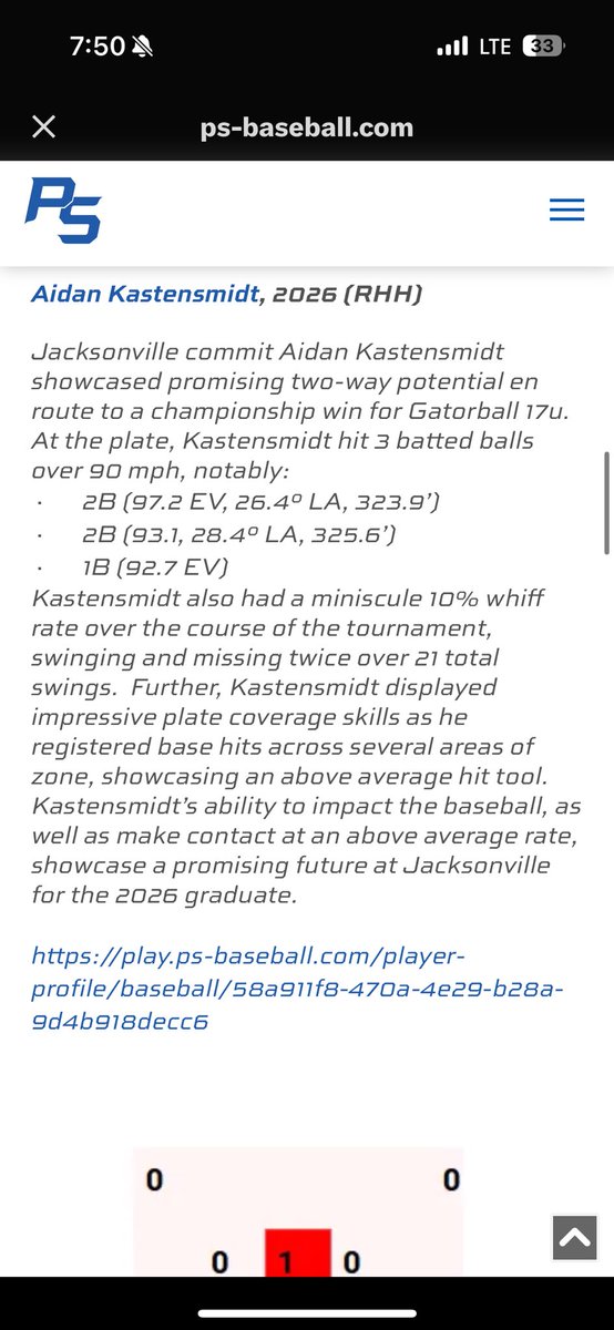 Thanks for the write up <a href="/PSBaseballScout/">Prospect Select Scout</a>  🔥