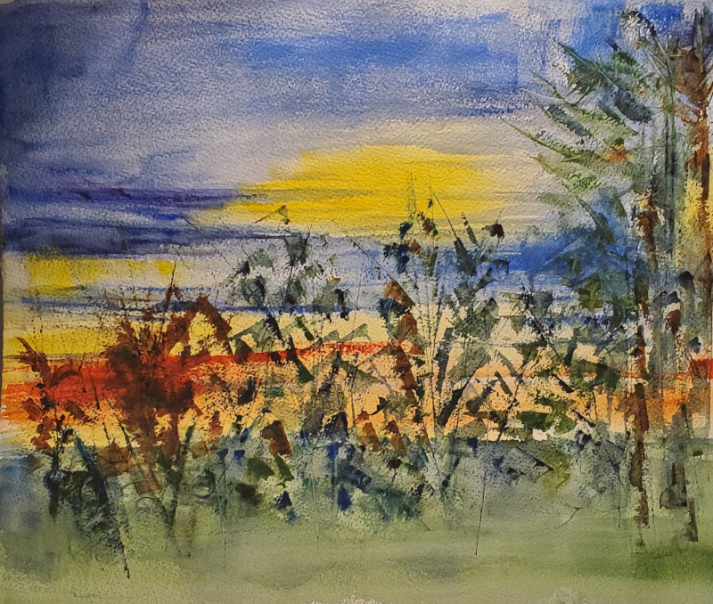 Watercolor artist Kathy Tuura uses a credit card as her paint brush! Join MaJe Gallery Art Walk night to try your own hand at painting. Make and take your own bookmark ($5).

 #artwalkedmonds #edmondswa #dosomethingAWEsome #artviewEdmonds #thirdthursdayartwalk #pnwart