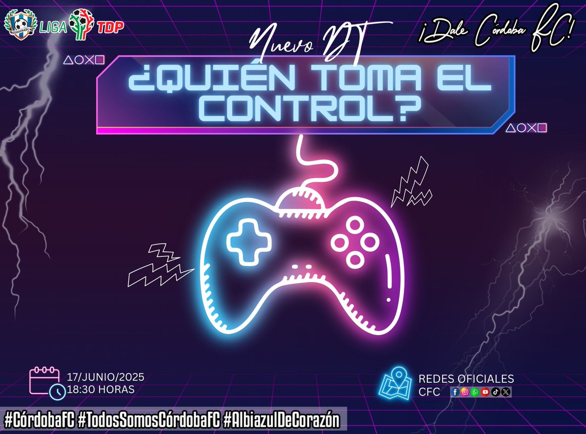 ¿Quién será el nuevo entrenador del primer equipo? 🤔💙🎮⚽ En breve lo revelaremos.

¡Dᴀʟᴇ Cᴏ́ʀᴅᴏʙᴀ FC! 💙

#CórdobaFCEsActitud
#HastaSerCampeón 💙🤲🏻🏆⚽
#DiezAñosDeGloria 🔵⚪
#NuestroEquipoEsCorazón 💙