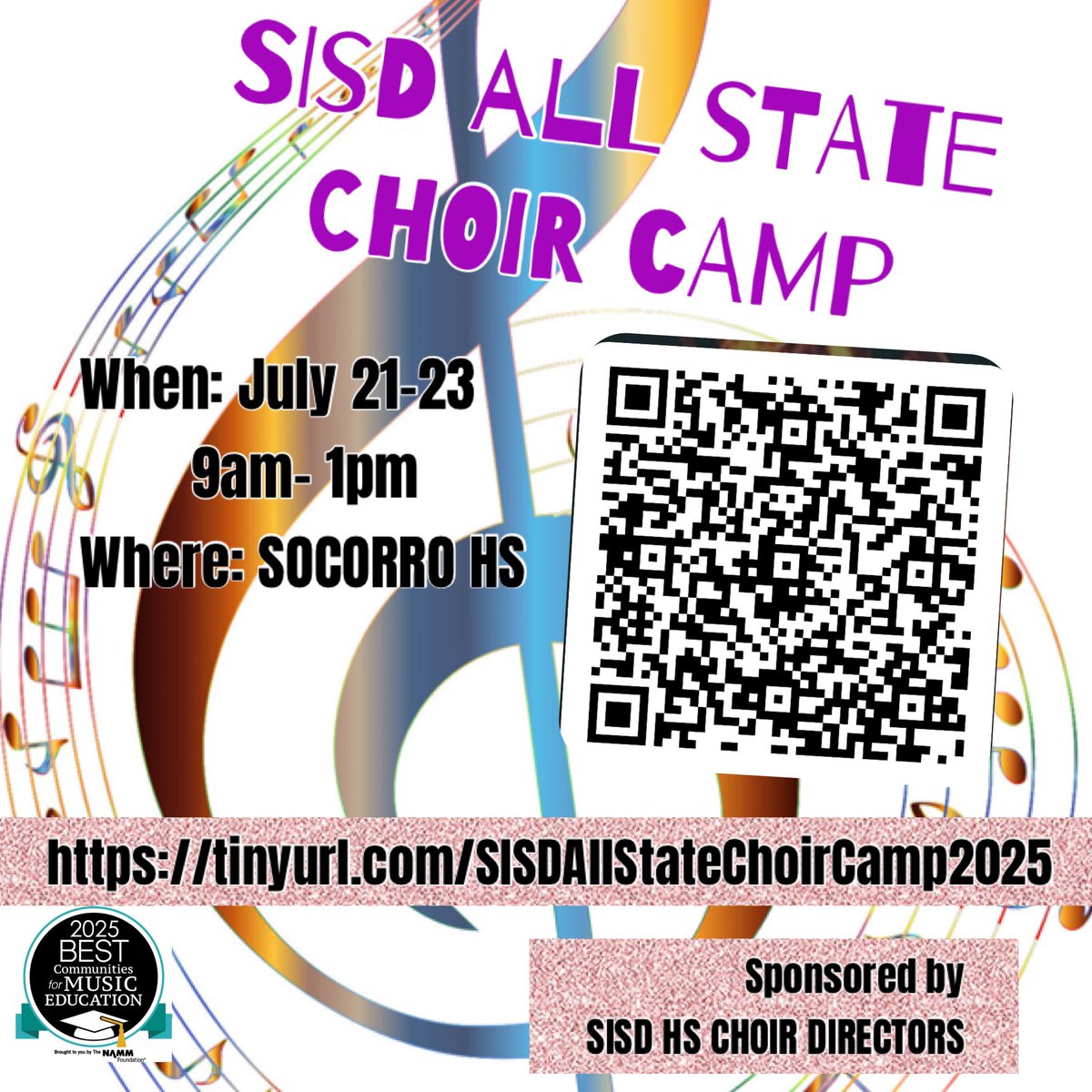 #TeamSISD #SISDfinearts #myfalconsingers ❗️Make plans to attend our SISD All State camp!!! Register now! And add to your calendar!! 😃 Tell your friends! Check our Varsity Choir Band app group for more info! <a href="/SISD_FineArts/">SISD Fine Arts</a> <a href="/Eastlake_HS/">Gilbert R . Martinez</a> <a href="/EastlakeStuCo/">Eastlake Student Council</a>
