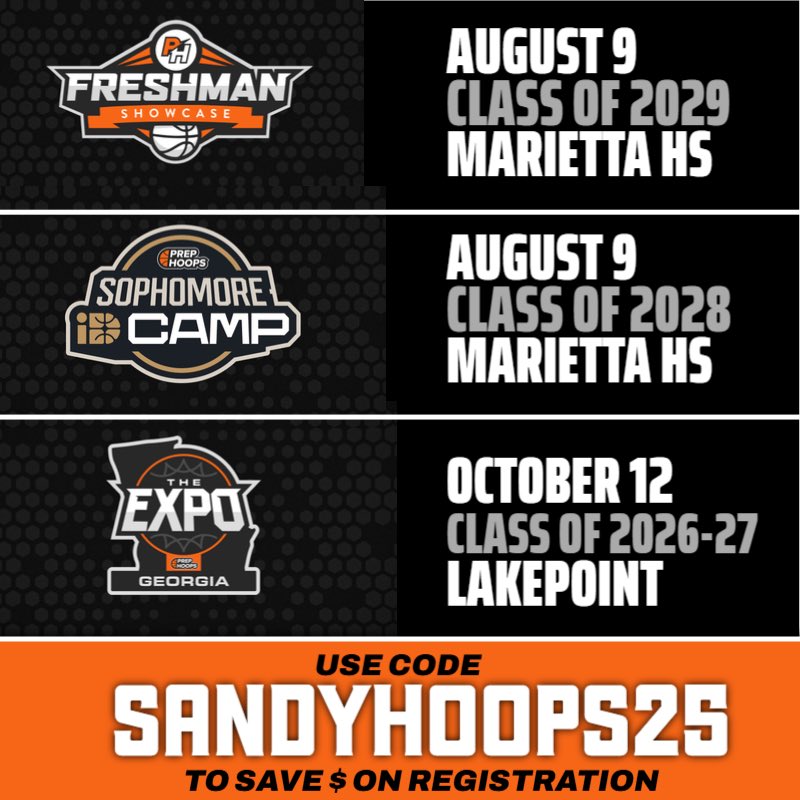 Kyle Sandy (@kylesandy355) on Twitter photo 🏀 Fall Showcase Series 🏀
<a href="/PGH_Georgia/">Prep Girls Hoops Georgia</a> (SandyPGH25)
Sophomore: events.prepgirlshoops.com/e/1604/registe…
Freshman: events.prepgirlshoops.com/e/1576/registe…
Expo: events.prepgirlshoops.com/e/1647/registe…
<a href="/PrepHoopsGA/">Prep Hoops Georgia</a> (SandyHoops25)
Freshman: events.prephoops.com/e/1557/registe…
Sophomore: events.prephoops.com/e/1593/registe…
Expo: events.prephoops.com/e/1619/registe… 🏀 Fall Showcase Series 🏀
<a href="/PGH_Georgia/">Prep Girls Hoops Georgia</a> (SandyPGH25)
Sophomore: events.prepgirlshoops.com/e/1604/registe…
Freshman: events.prepgirlshoops.com/e/1576/registe…
Expo: events.prepgirlshoops.com/e/1647/registe…
<a href="/PrepHoopsGA/">Prep Hoops Georgia</a> (SandyHoops25)
Freshman: events.prephoops.com/e/1557/registe…
Sophomore: events.prephoops.com/e/1593/registe…
Expo: events.prephoops.com/e/1619/registe…