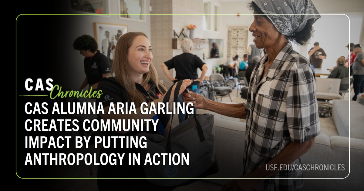 In the latest #CASChronicles, we meet #USFalumni Aria Garling -- a 2024 grad using her Anthropology background to create community change through intergenerational nonprofit work.

📖 Read more: ow.ly/OUVI50Wb1nY