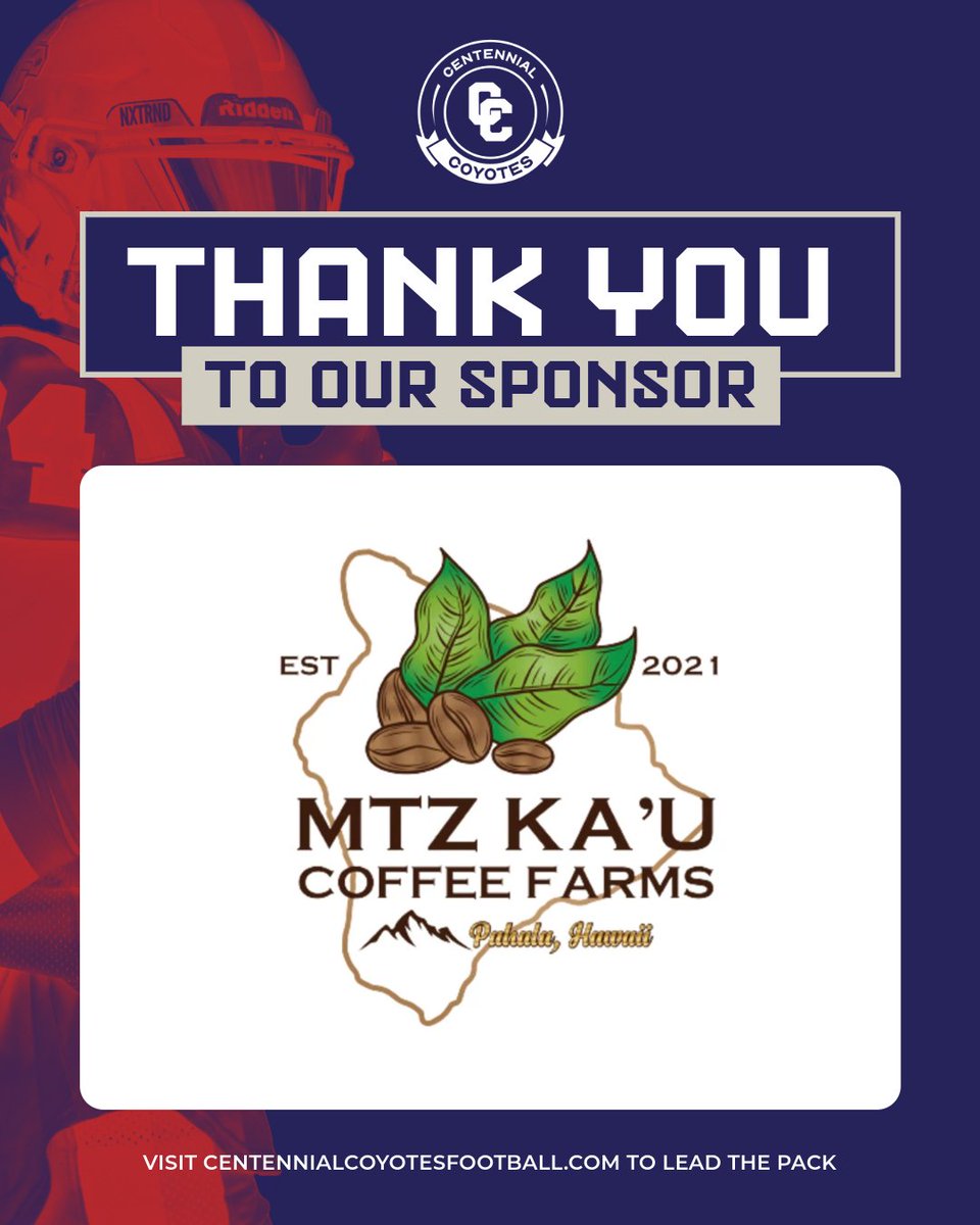 A latte love to @MTZkaucoffee  for fueling up our Centennial High School Football program! Your support helps us grind harder, play stronger, and rise to the top just like your bold brews. 
.
.
.
.
.
.
#BackThePack #CentennialCoyotes #CoffeePowered