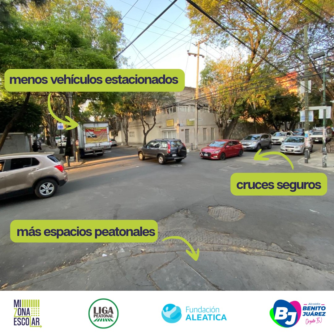 En México, es común que muchos estudiantes caminen hacia la escuela. Sin embargo, la seguridad vial continúa siendo un reto en los entornos cercanos a las escuelas. ¿Cómo podemos mejorar la caminabilidad de nuestras calles? 🚶‍♀️ #MiZonaEscolar #LigaPeatonal