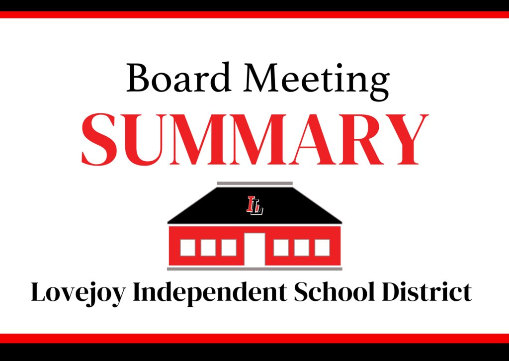 Lovejoy ISD is committed to providing consistent, transparent communication with our community and employees. We hope this meeting summary will support you in staying connected and informed. Click the link to open the summary in Google Docs:  secure.smore.com/n/26jdf