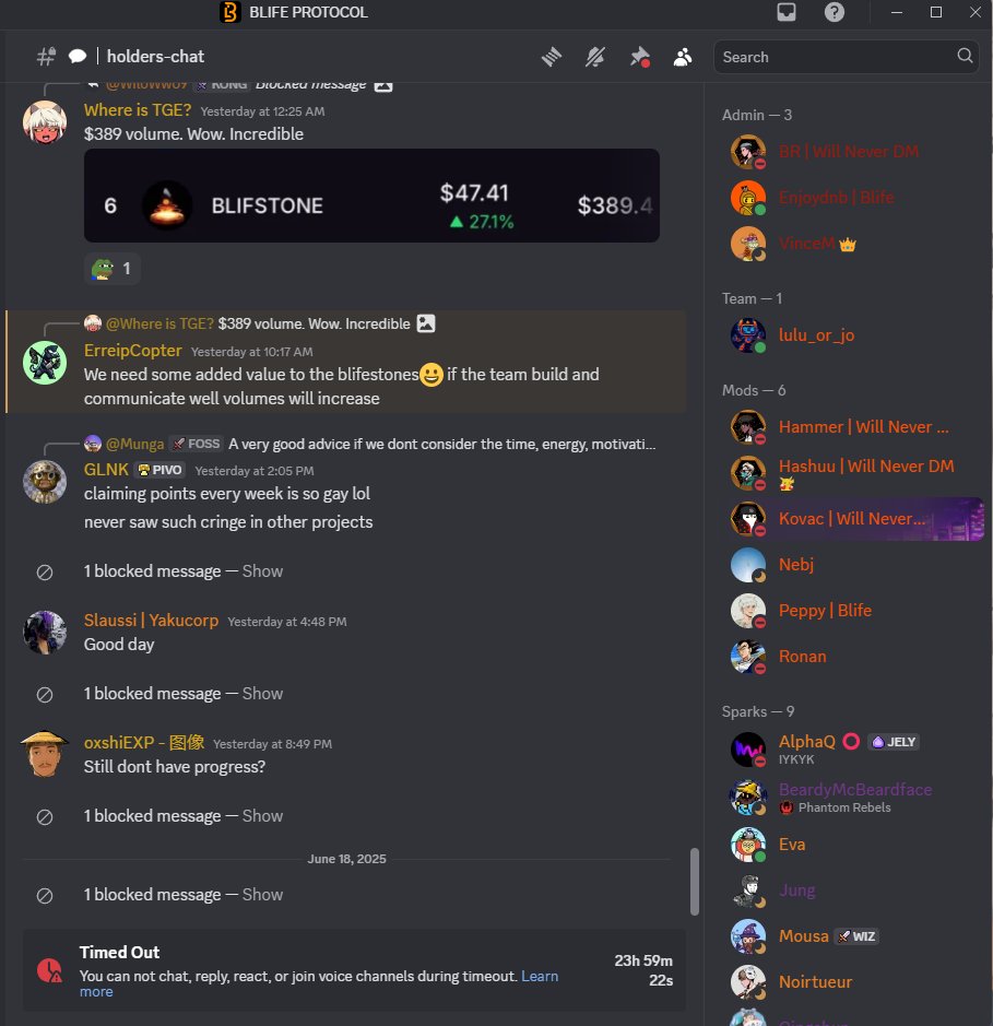 qqthere (@ekingofgam) on Twitter photo Briefly about huge suckass of <a href="/BLIFEProtocol/">BLIFE Protocol</a>
The team doesn't show up and never answers
TGE delayed for 1y+
Even CM left this zoo
Answers that they don't like are getting deleted
Community left, a bunch of paid shillers and clown mods are there
Slowrug protocol β
Briefly about huge suckass of <a href="/BLIFEProtocol/">BLIFE Protocol</a>
The team doesn't show up and never answers
TGE delayed for 1y+
Even CM left this zoo
Answers that they don't like are getting deleted
Community left, a bunch of paid shillers and clown mods are there
Slowrug protocol β