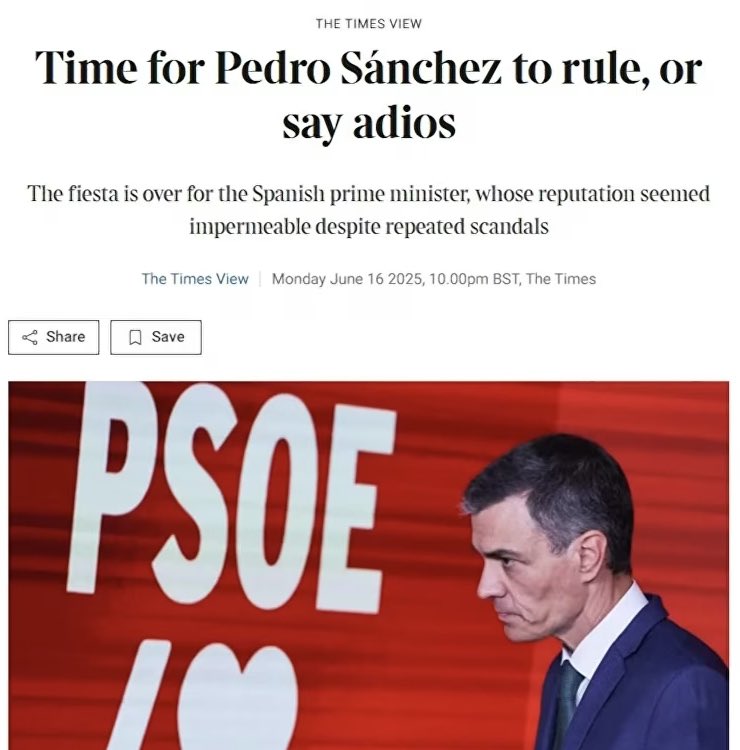 “The Spanish people deserve better”.

“The fiesta is over”.

Editorial de <a href="/thetimes/">The Times and The Sunday Times</a>.

🔗thetimes.com/comment/the-ti…