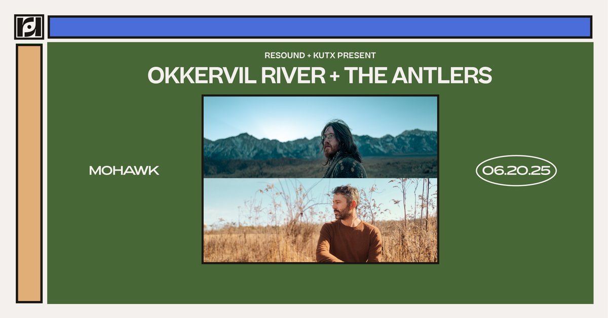 This Friday! 🤩 The KUTX Concert Series presents: An Intimate Evening with @OkkervilRiver + @theAntlers -- playing old songs, new songs, each other’s songs, and more -- at @MohawkAustin this Friday, June 20! Get tickets now: kutx.org/kutx-presents/…