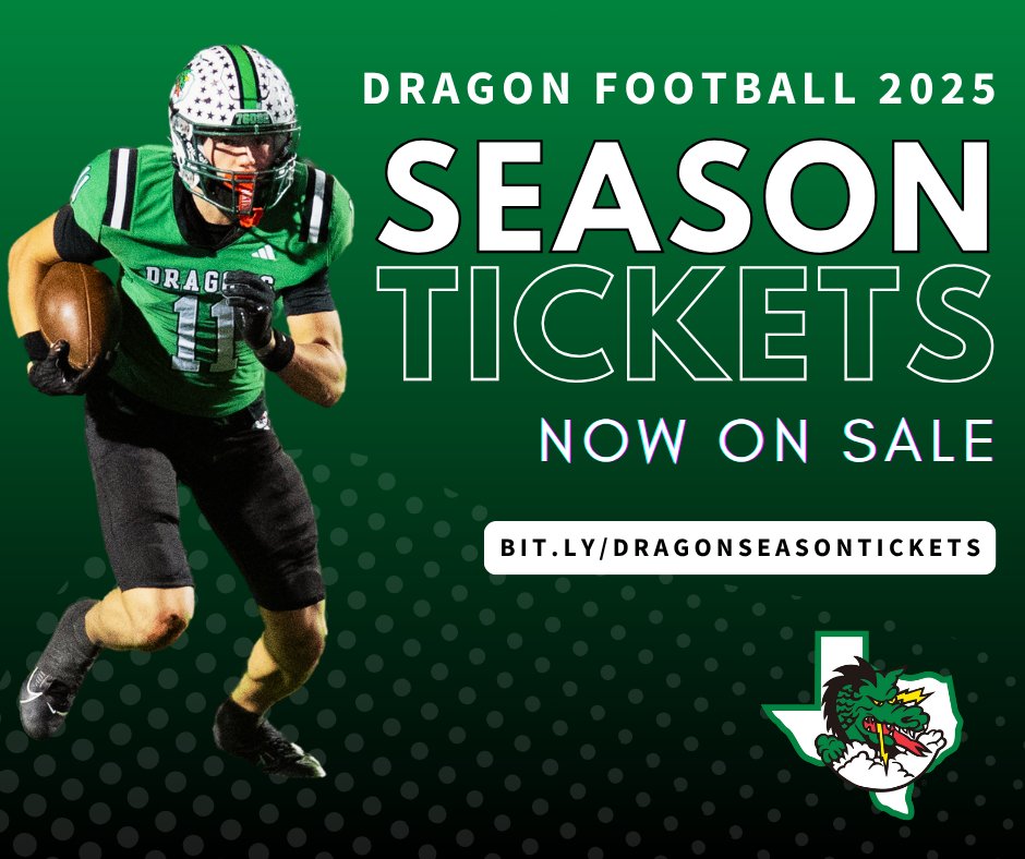 Carroll ISD (@carrollisd) on Twitter photo ๐๐ฎ๐ซ๐๐ก๐๐ฌ๐ ๐๐จ๐ฎ๐ซ ๐๐๐๐ ๐๐ซ๐๐ ๐จ๐ง ๐
๐จ๐จ๐ญ๐๐๐ฅ๐ฅ ๐๐๐๐ฌ๐จ๐ง ๐๐ข๐๐ค๐๐ญ๐ฌ & ๐๐๐ซ๐ค๐ข๐ง๐ ๐๐๐ฌ๐ฌ๐๐ฌ ๐๐๐!
The countdown to kickoff is on - donโt miss your chance to be part of the Dragon Gameday experience in style and comfort! Season tickets and stadium ๐๐ฎ๐ซ๐๐ก๐๐ฌ๐ ๐๐จ๐ฎ๐ซ ๐๐๐๐ ๐๐ซ๐๐ ๐จ๐ง ๐
๐จ๐จ๐ญ๐๐๐ฅ๐ฅ ๐๐๐๐ฌ๐จ๐ง ๐๐ข๐๐ค๐๐ญ๐ฌ & ๐๐๐ซ๐ค๐ข๐ง๐ ๐๐๐ฌ๐ฌ๐๐ฌ ๐๐๐!
The countdown to kickoff is on - donโt miss your chance to be part of the Dragon Gameday experience in style and comfort! Season tickets and stadium