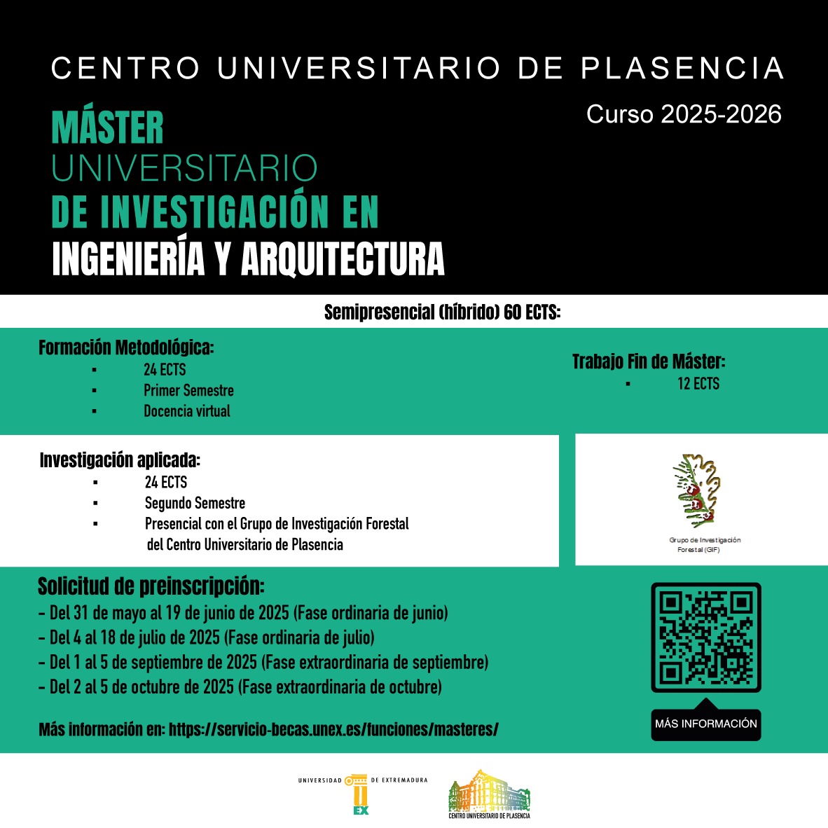 Últimos días para realizar la preinscripción en el Master Universitario de Investigación en Ingeniería y Arquitectura.
Puedes realizar la investigación aplicada con el Grupo de Investigación Forestal