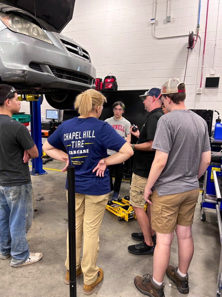 CHCCS Career Development Coordinator (@chccs_cte) on Twitter photo 🚗Day 2 of Summer Careers Academy at CHHS Automotive lab was active today preparing students for work. Learning how to change tires and brakes kept these students busy. Summer Learning that pays! <a href="/chccs/">Chapel Hill-Carrboro City Schools</a> <a href="/CTEforNC/">NC Career and Technical Education</a> 🚗Day 2 of Summer Careers Academy at CHHS Automotive lab was active today preparing students for work. Learning how to change tires and brakes kept these students busy. Summer Learning that pays! <a href="/chccs/">Chapel Hill-Carrboro City Schools</a> <a href="/CTEforNC/">NC Career and Technical Education</a>