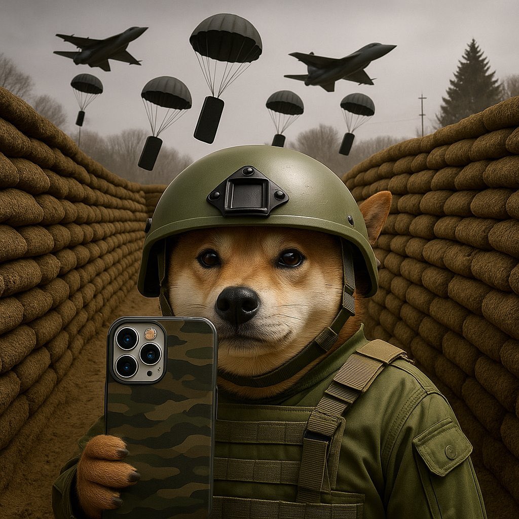 Holding $selfie like dear life .

These swings don’t phase the believers 

Been here before numerous times - 

Our doggo keeps taking selfies .

Full conviction .

All in .