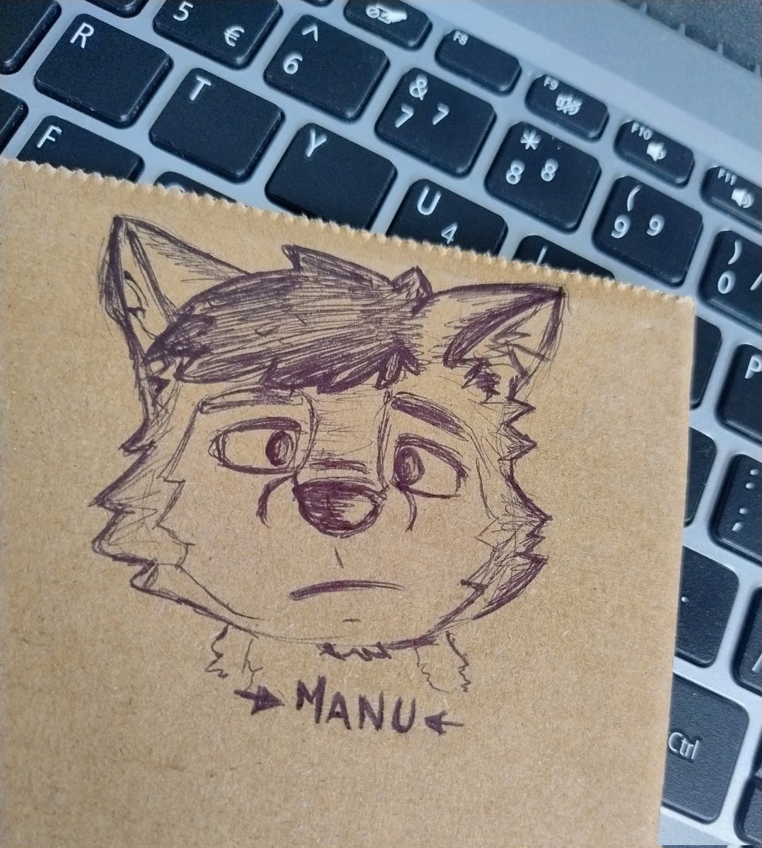 Estaba algo aburrido en el jale, así que me puse a hacer un dibujito en un cartón xd