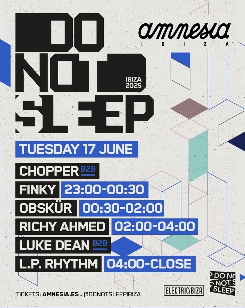 Clubbing_Ibiza's tweet image. @DoNotSleepIbiza  @Amnesia_Ibiza  🌀
Tuesdays in Ibiza hit different.
🔥 2 rooms. Heavy lineups. Raw energy.
🎧 House + Techno for the real clubbers.
🚫 No VIP fluff — just underground fire
Don’t fake it. Do Not Sleep.
#DoNotSleep #AmnesiaIbiza #Ibiza2025  #IbizaNights
