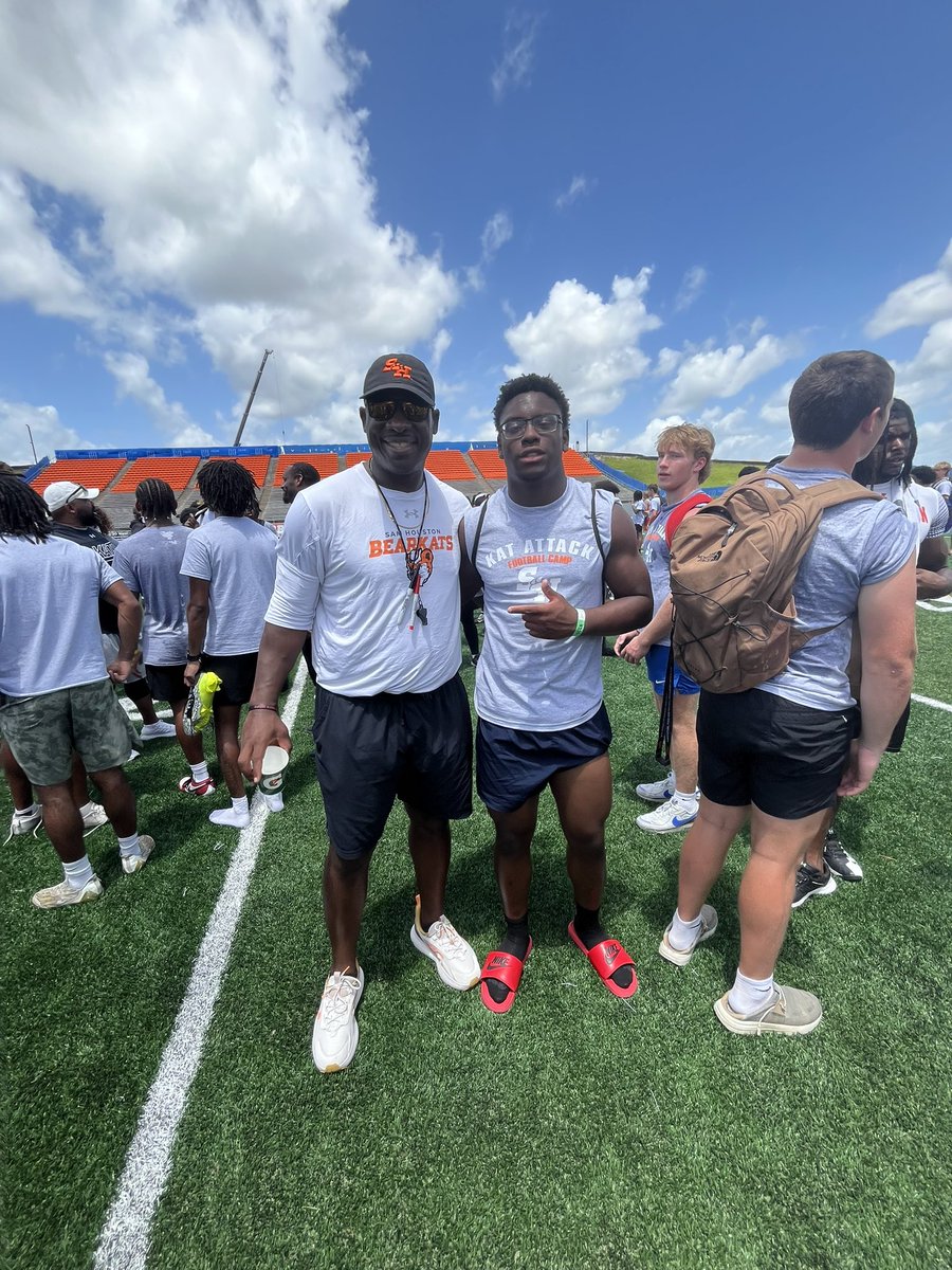 Carnell Spicer LB/RB 26β (@carnellspicer) on Twitter photo Had a great time at <a href="/BearkatsFB/">Sam Houston Football</a> camp today!! A chance to compete and learn. Thanks <a href="/31_CoachFAL/">Freddie Aughtry-Lindsay</a> for the amazing coaching and <a href="/CoachScrivens/">Coach Scrivens</a> for the invite! Amazing opportunity!
<a href="/Storm24Tx/">Storm Woods</a> <a href="/HawkFB_Recruit/">Hendrickson Football Recruiting</a> <a href="/CoachNoon45/">Peter Noonan</a> <a href="/CoachDPearce/">Coach Doug Pearce</a> Had a great time at <a href="/BearkatsFB/">Sam Houston Football</a> camp today!! A chance to compete and learn. Thanks <a href="/31_CoachFAL/">Freddie Aughtry-Lindsay</a> for the amazing coaching and <a href="/CoachScrivens/">Coach Scrivens</a> for the invite! Amazing opportunity!
<a href="/Storm24Tx/">Storm Woods</a> <a href="/HawkFB_Recruit/">Hendrickson Football Recruiting</a> <a href="/CoachNoon45/">Peter Noonan</a> <a href="/CoachDPearce/">Coach Doug Pearce</a>