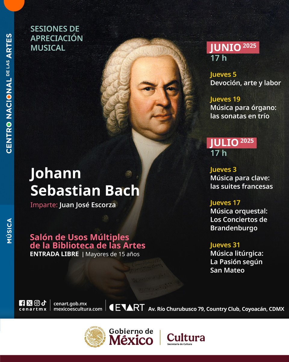 Sesiones de Apreciación Musical 🎶
 Bach. Música para órgano: Las sonatas en trío