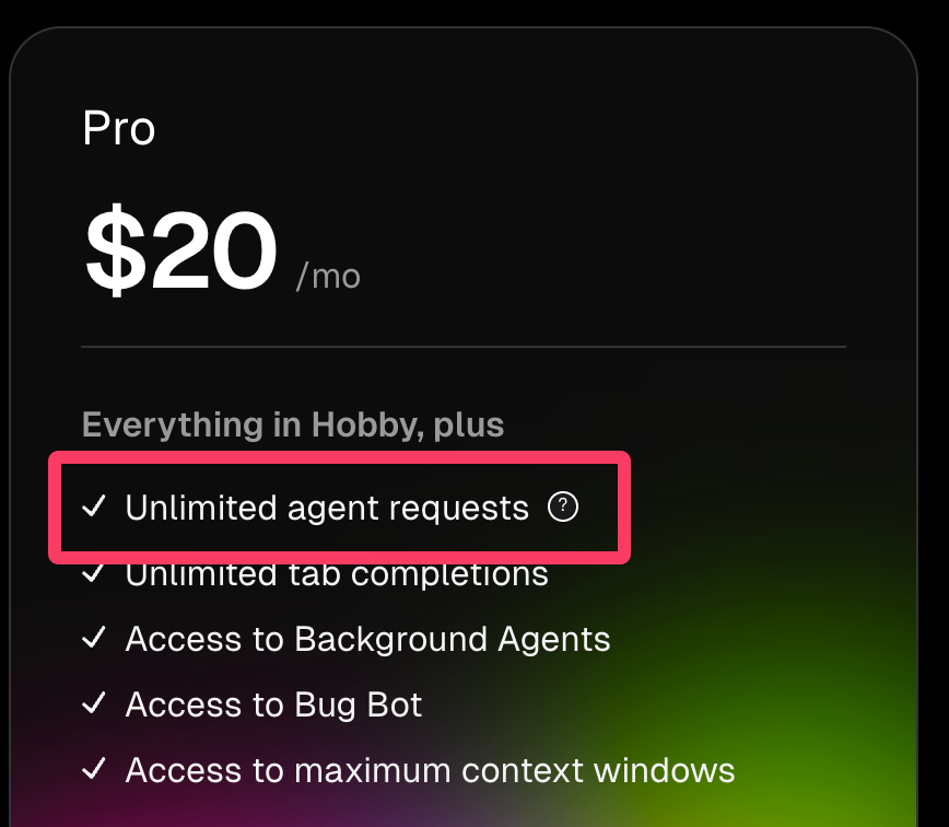 dylan36032's tweet image. wait, when did this change from 500 to unlimited? @cursor_ai
