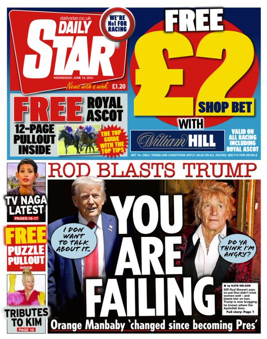 ROD STEWART LATEST ROCKER TO BLAST THE DON...