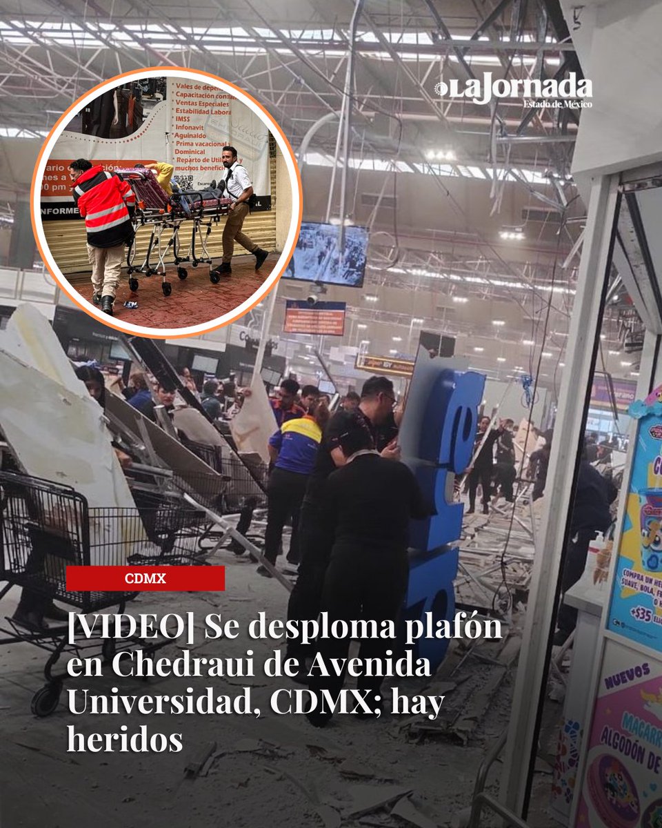 😱 “Se escuchó un fuerte estruendo”: Clientes vivieron momentos de terror tras el colapso del plafón en la tienda Chedraui de Avenida Universidad. (+VIDEO 📹)
👇 
lajornadaestadodemexico.com/video-se-despl…