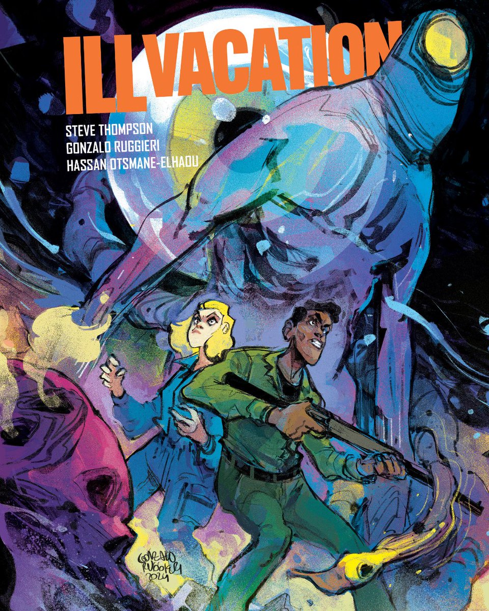 Comixology (@comixology) on Twitter photo A giant eye in the sky. A duckman. These and more appear on a Pacific island, as two soldiers have to defend it. Or are they seeing things?
Find out in Comixology Originals’ Ill Vacation, a surreal thriller by Steve Thompsonn and <a href="/GonzaloRuggieri/">Gonzalo Ruggieri</a>: amzn.to/3HMkNFR A giant eye in the sky. A duckman. These and more appear on a Pacific island, as two soldiers have to defend it. Or are they seeing things?
Find out in Comixology Originals’ Ill Vacation, a surreal thriller by Steve Thompsonn and <a href="/GonzaloRuggieri/">Gonzalo Ruggieri</a>: amzn.to/3HMkNFR